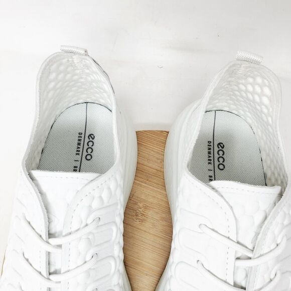 ECCO Therap Shoes‎ Womens 41 White Nubuck Honeycomb Chunky Platform Sneakers - Picture 5 of 11
